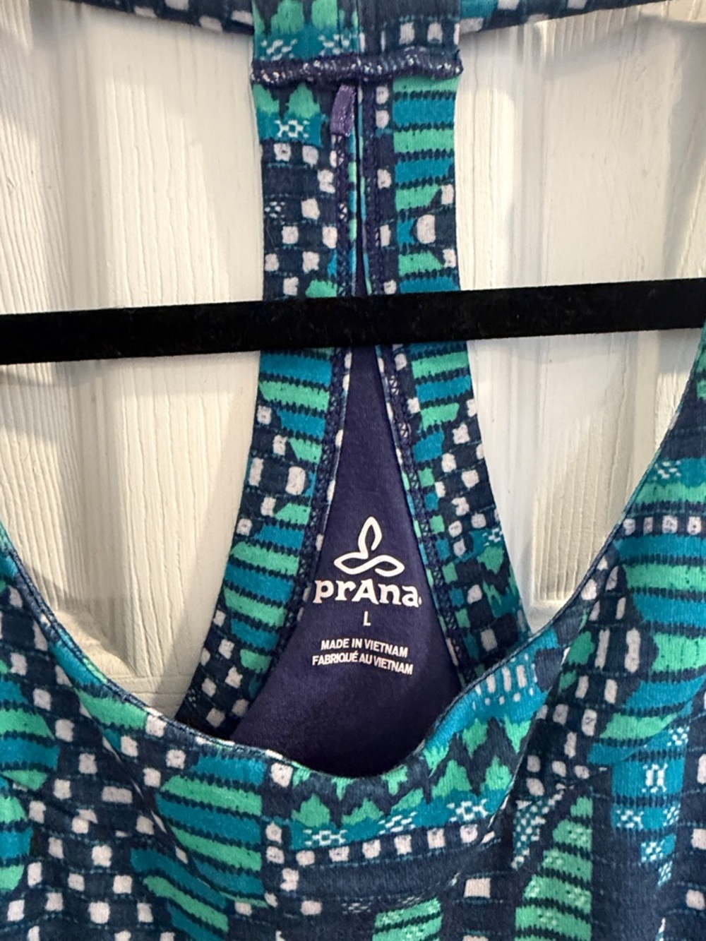 Prana Blue & Teal Geometric Racerback Midi Dress - Picture 2 of 4